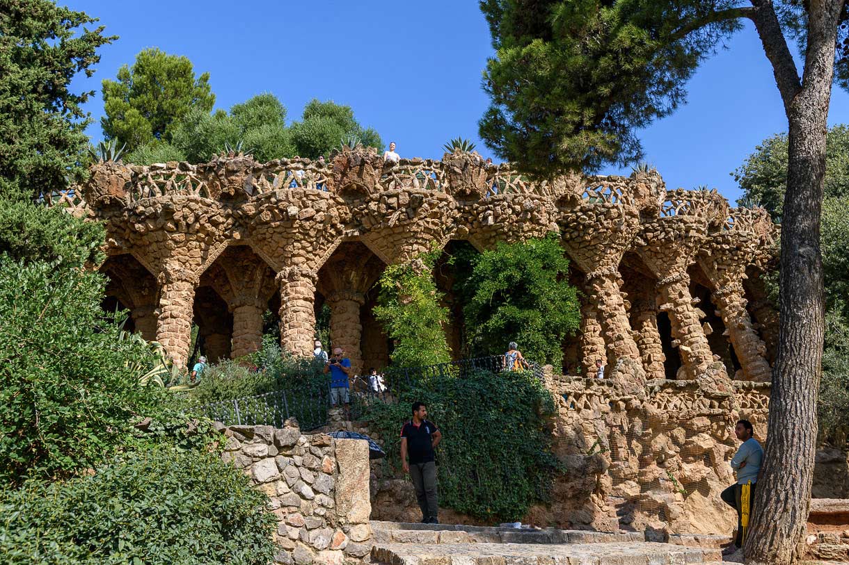 Stone viaduct in Parc Guell