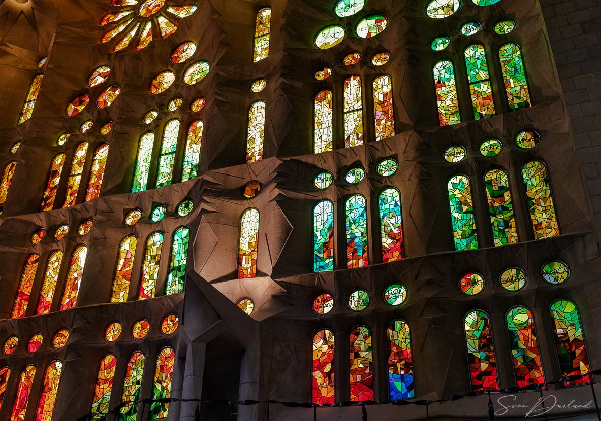 stained glass wall Sagrada Familia