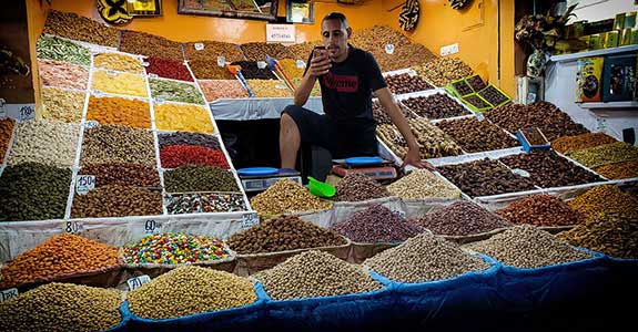 Nut vendor in Marrakech