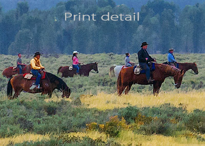 Equestrian caravan print detail