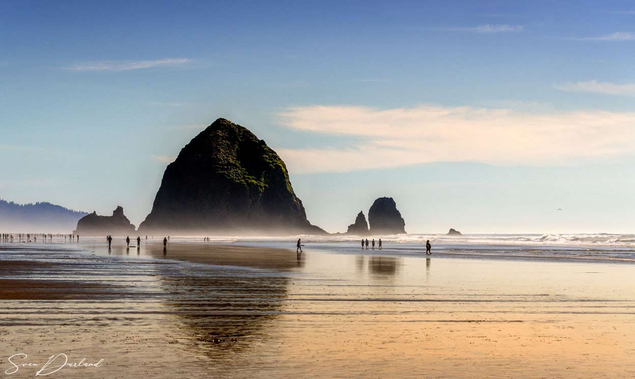 Cannon Beach Haystack Rock reflections