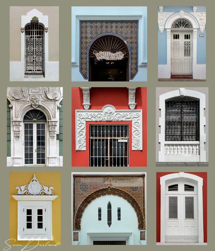 Doors and windows of old San Juan, Puerto Rico